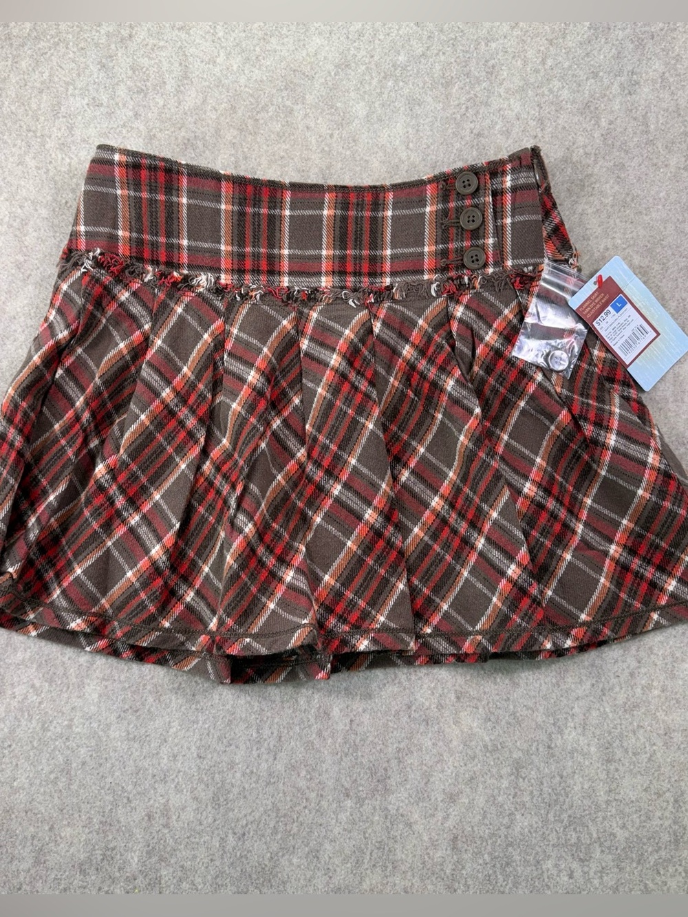 Mossimo Y2K NWT Flannel Tartan Plaid Pleated Skirt, Sz Jr Large 10/12
